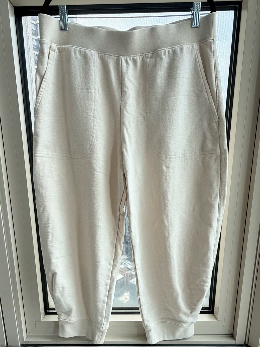 Tibi Calder Women’s Luxury Sweatpants Joggers 100% Cotton in Cream Like New - XL - Picture 5 of 12